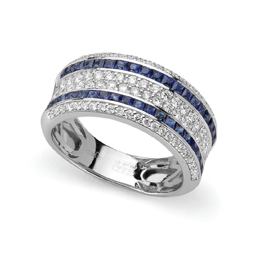 Band ring with sapphires and diamonds - DonnaOro