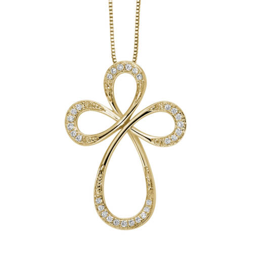 Cross pendant with diamonds
