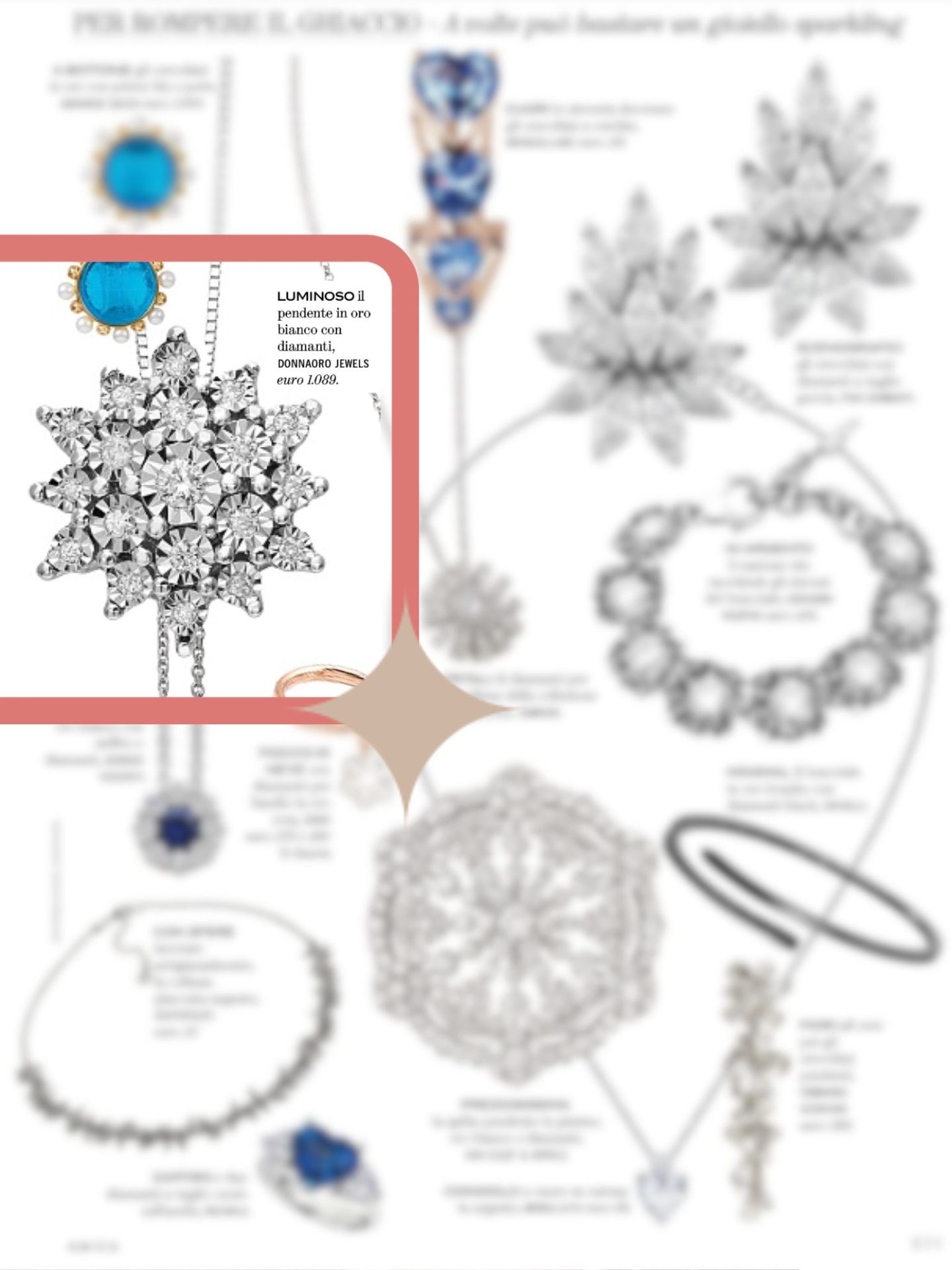 DonnaOro Jewels - pendente in oro 18kt e diamanti - Rivista Amica - Novembre 2023
