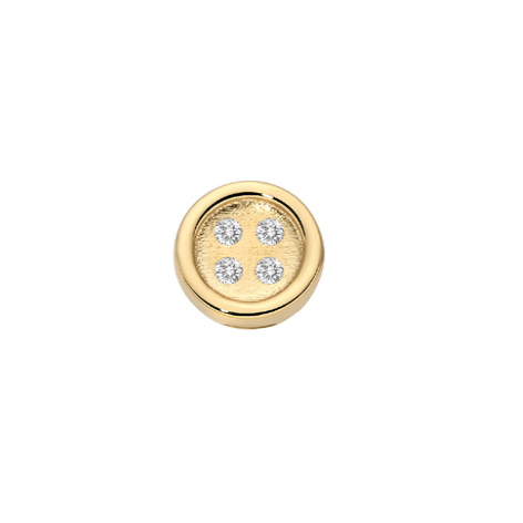 Yellow Gold And Diamonds Button